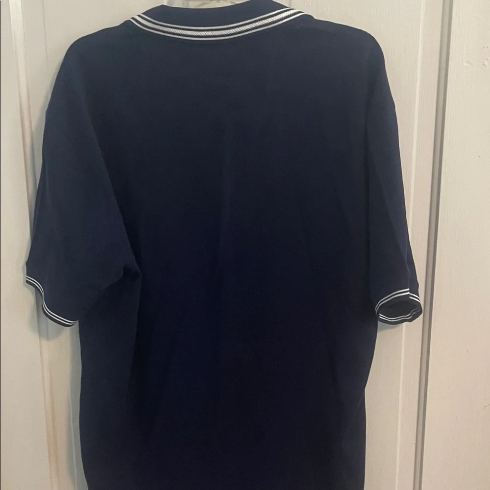 Z Zegna Navy Polo with White Stripe Trim - Picture 3 of 3